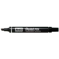 Pentel N 60 permanent marker Chisel tip Black 12 pc(s)