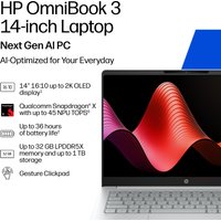 HP OMNIBOOK 3 NGAI 14-HZ0007NAX Copilot+ PC Snapdragon X1-26-100 Lapto