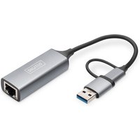 Digitus USB Type-C™ Gigabit Ethernet Adapter 2.5G. USB-C™ + USB A (USB