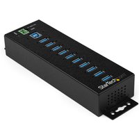StarTech.com 10-Port USB 3.0 Hub with Power Adapter - Metal Industrial