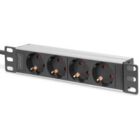 Digitus 10" socket strip with aluminum profile. 4-way socket outl