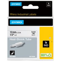 Dymo 18055/S0718300 Heat Shrink Tubes black on white 12mm x 1.5m for D
