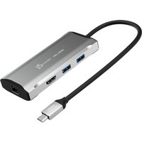 j5create JCD392 4K60 Elite USB-C® 10Gbps Travel Dock, Space Grey