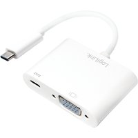 LogiLink 0.14m. 2xUSB-C/VGA USB graphics adapter 1920 x 1200 pixels Wh