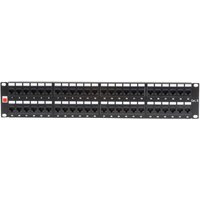 Lindy 19' CAT6 2U 48 Port RJ-45 Patch Panel. Unshielded. Black