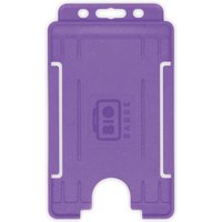 BioBadge Purple Open Faced Holders. Portrait - Pack of 100