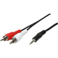 LogiLink 1x3.5mm - 2xRCA. 1.5m audio cable 3.5mm Black
