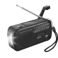 LogiLink Dynamo Hand Crank Radio. w/ solar panel. black