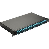 Equip 24-Port Fiber Optic Splice Box. SC Duplex. OM3. 1U. Equipped. Bl