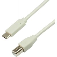 LogiLink CU0160 USB cable USB 2.0 1 m USB C USB B White