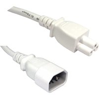 FDL 1M IEC C14 PLUG TO C5 (CLOVER LEAF) SOCKET - 1.0mm / WHITE