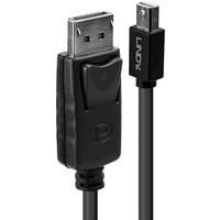 Lindy 2m Mini DisplayPort Male to DisplayPort Male. Black