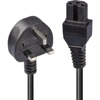 Lindy 2m Mains UK 3 Pin Plug to Hot Conditioned IEC C15 Power Cable 