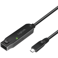 LogiLink USB 3.2 Gen2 cable. C/M to C/F. amplifier. 10 Gbps. black. 5