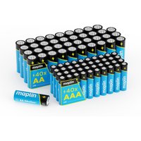 Maplin 40x AA LR6 /40x AAA LR03 1.5V Alkaline Batteries 7 Year Shelf L