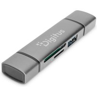 Digitus Dual card reader & hub USB-C / USB-A