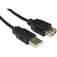 Cables Direct USB A - USB A M/F 0.12 m USB cable USB 2.0 Black