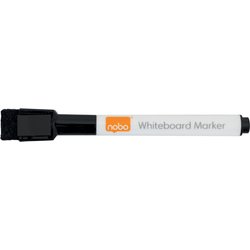 Nobo Mini Whiteboard Pen With Magnetic Eraser Cap 6 Pack Black
