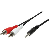 LogiLink 1x3.5mm - 2xRCA. 5m audio cable 3.5mm Black