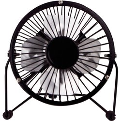 Status Portable Usb Powered 4" Desk Mini Fan - Black Metal
