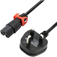 FDL 2M 13 AMP UK PLUG TO LOCKING IEC C15 SOCKET