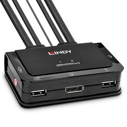Lindy 2 Port Displayport 1.2. Usb 2.0 And Audio Cable Kvm Switch