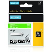 Dymo 1805414 Ribbon Vinyl white on green 12mmx5.5m for Dymo Rhino 6-12