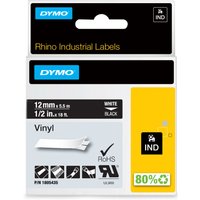 Dymo 1805435 Ribbon Vinyl white on black 12mmx5.5m for Dymo Rhino 6-12