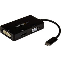 StarTech.com USB-C Multiport Video Adapter - 3-in-1 - 4K 30Hz - Black
