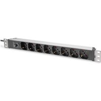 Digitus Socket strip with aluminum profile and back-up fuse. 8-way Ita