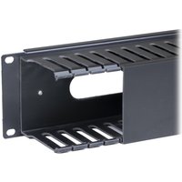 Cablenet 2u Cable Dump Panel Plastic with Pass Through Black