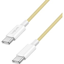 Logilink Usb 2.0 Type-C Cable. C/M To C/M. Nylon Jacket. 60W. Yellow.