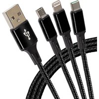 Maplin USB-A to 3-in-1 Multi-Charging USB-C / Lightning / Micro USB Br