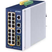 PLANET IP30 Industrial L2/L4 16-Port Managed L2/L4 Gigabit Ethernet (1