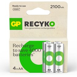 Gp Batteries Gp Recyko Aa 2100Mah Rechargable Batteries - Pack Of 4