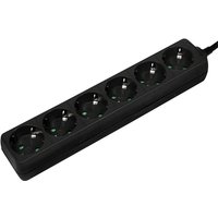 LogiLink LPS238B power extension 1.5 m 6 AC outlet(s) Indoor Black