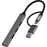 T'nB HUBSLIM4 interface hub USB 2.0 5000 Mbit/s Grey