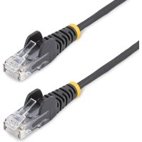 StarTech.com 15m Black Slim CAT6 Ethernet Cable. Snagless. 100W PoE. U