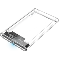 LogiLink 2.5" Extern. Encl. USB 3.0. screwless. transparent