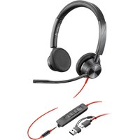 HP Poly Blackwire 3325 Stereo USB-C Headset +3.5mm Plug +USB-C/A Adapter
