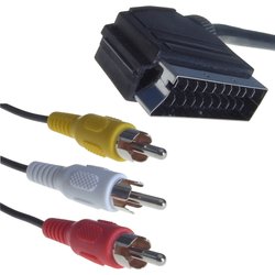 Connektgear 2M Scart To 3 X Rca (Phono) Scart (21-Pin) Black