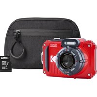Kodak PIXPRO WPZ2 16MP 4x Zoom Tough Compact Camera - Red - Camera + 3
