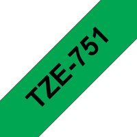 Brother TZE-751 DirectLabel black on green Laminat 24mm x 8m for Broth