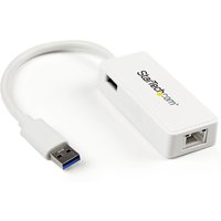 StarTech.com USB 3.0 to Gigabit Ethernet Adapter NIC w/ USB Port - Whi