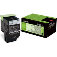 Lexmark 80C20K0/802K Toner-kit black return program. 1K pages ISO/IEC