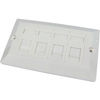 Cables Direct Dual Cat6 Faceplate 4 Port outlet box White