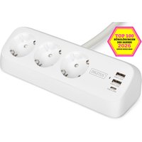 Digitus 3-way office socket strip with 2x USB-A and 1x USB-C connectio