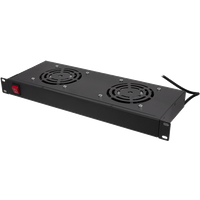 LogiLink 19" Fan Unit 2 fans. with switch. 1U rack-mount. black