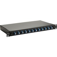 Equip 12-Port Fiber Optic Splice Box. LC Duplex. OS2. 1U. Equipped. Bl