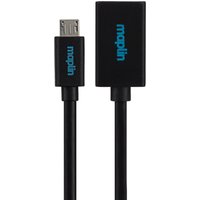 Maplin USB-A Female to Micro USB-B Male Cable Supports On The Go OTG